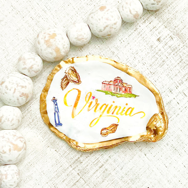 Virginia Flower & Bird Oyster Ring Dish