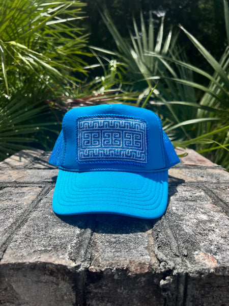 Santorini Needlepoint Trucker Hat
