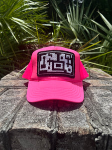 Black & White Geometric Needlepoint Trucker Hat