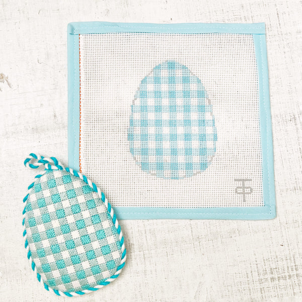 Needlepoint Easter Egg - Blue & White