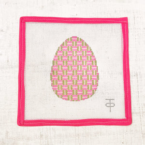 Needlepoint Easter Egg - Pink & Green