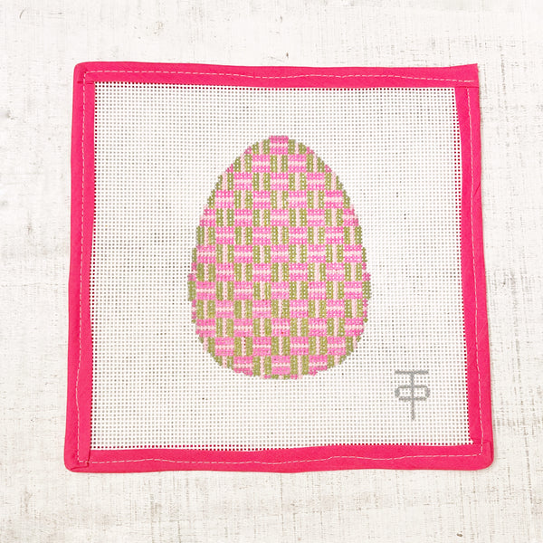 Needlepoint Easter Egg - Pink & Green