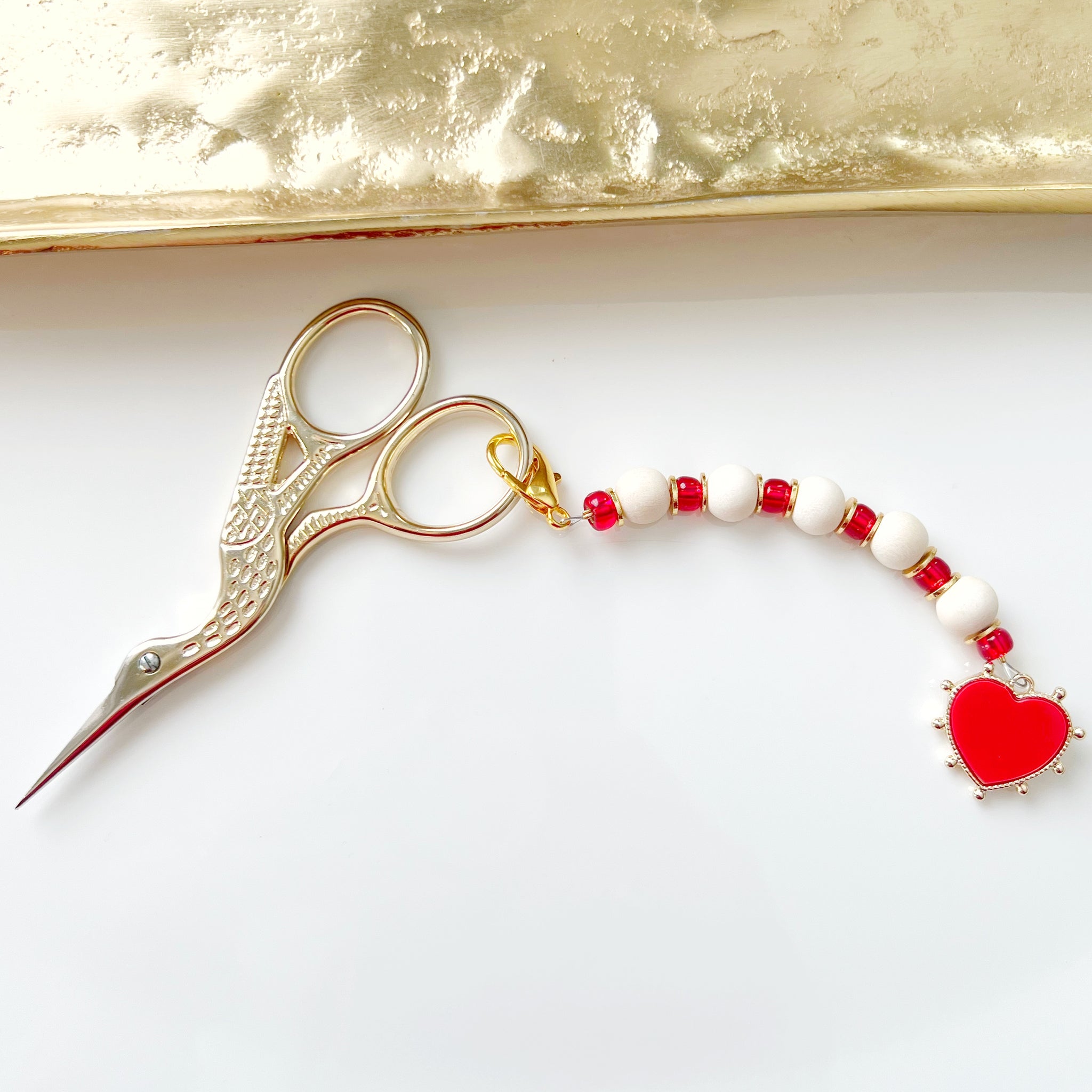 Needlepoint Scissor Fob - Queen of Hearts