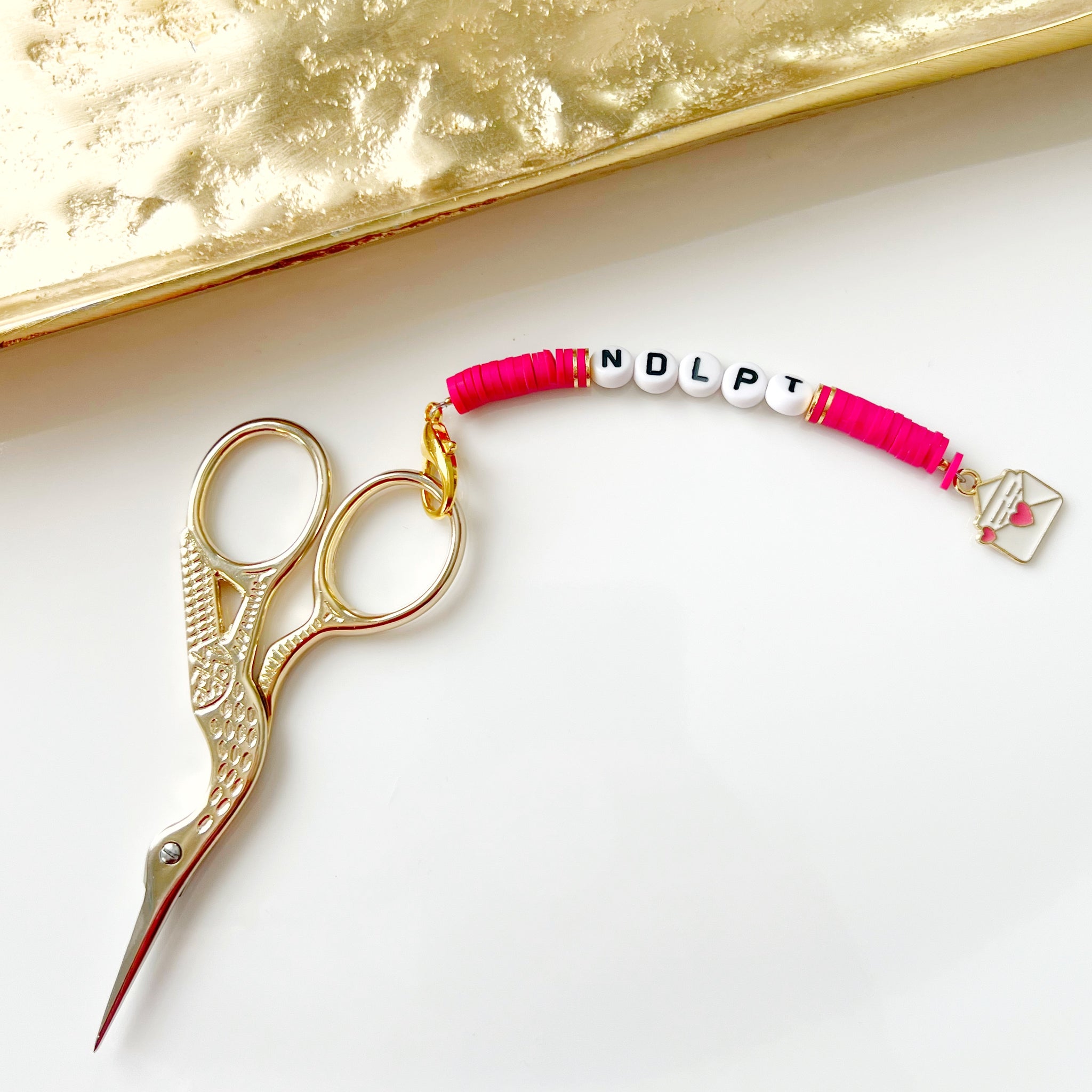 Needlepoint Scissor Fob - NDLPT Love