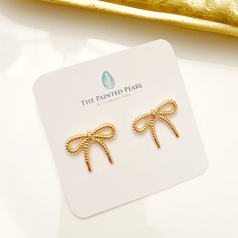 Gold Bow Earrings - Style C