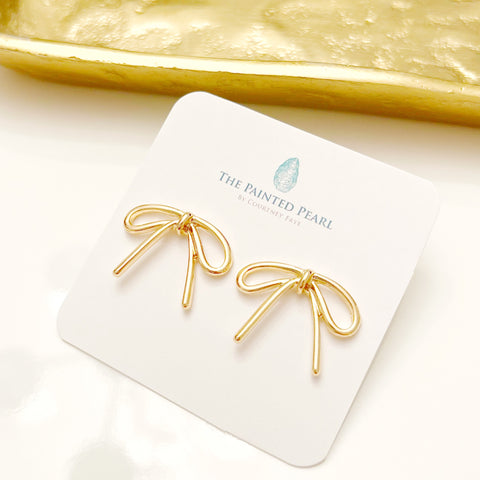 Gold Bow Earrings - Style B