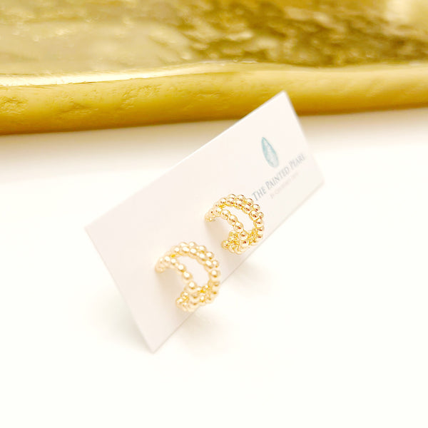 Petite Gold Ball Chain Hoops